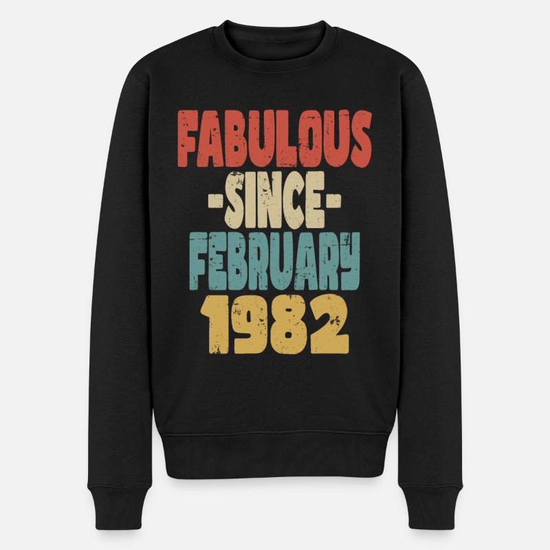 Fabelhafter Februar 1982 - Männer Premium Bio Pullover - Schwarz