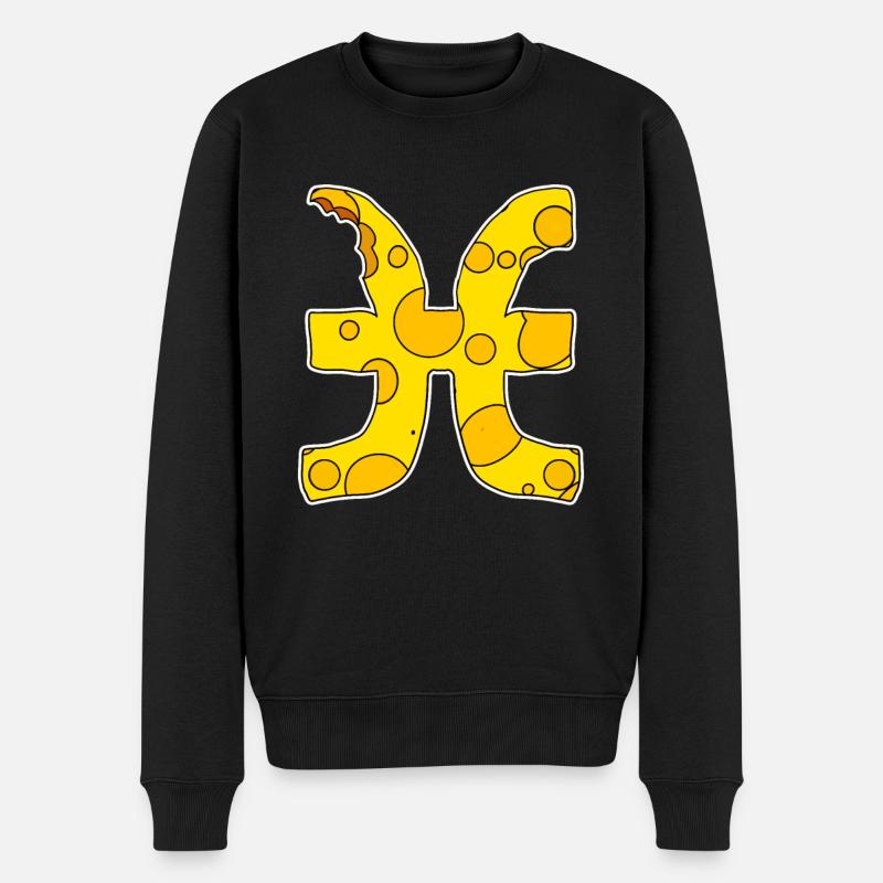 Sternzeichen Fisch Symbol Fische - Männer Premium Bio Pullover - Schwarz