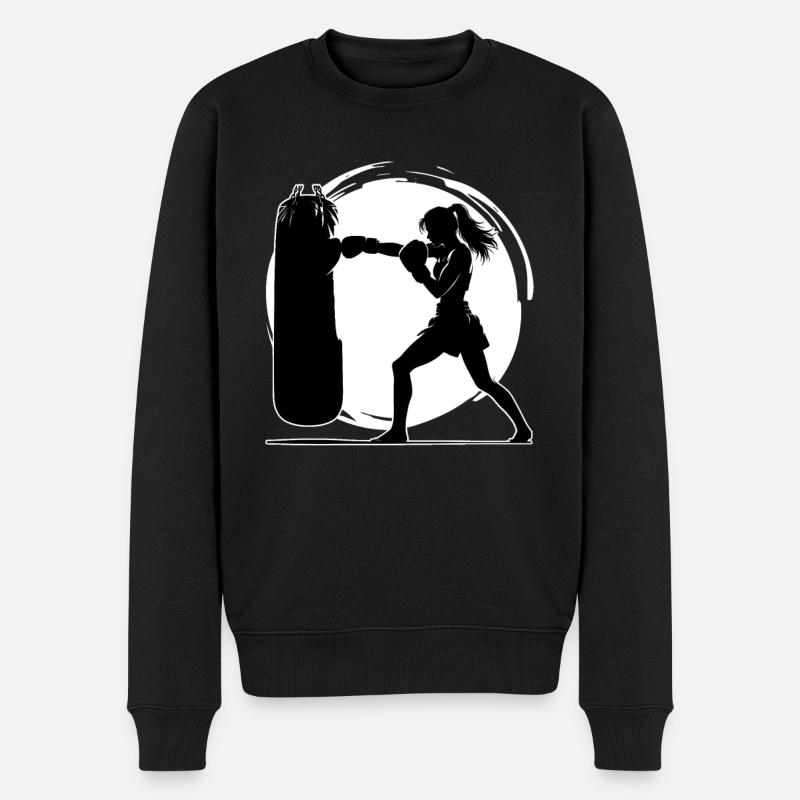 Kickboxen Frau Kickboxer - Männer Premium Bio Pullover - Schwarz