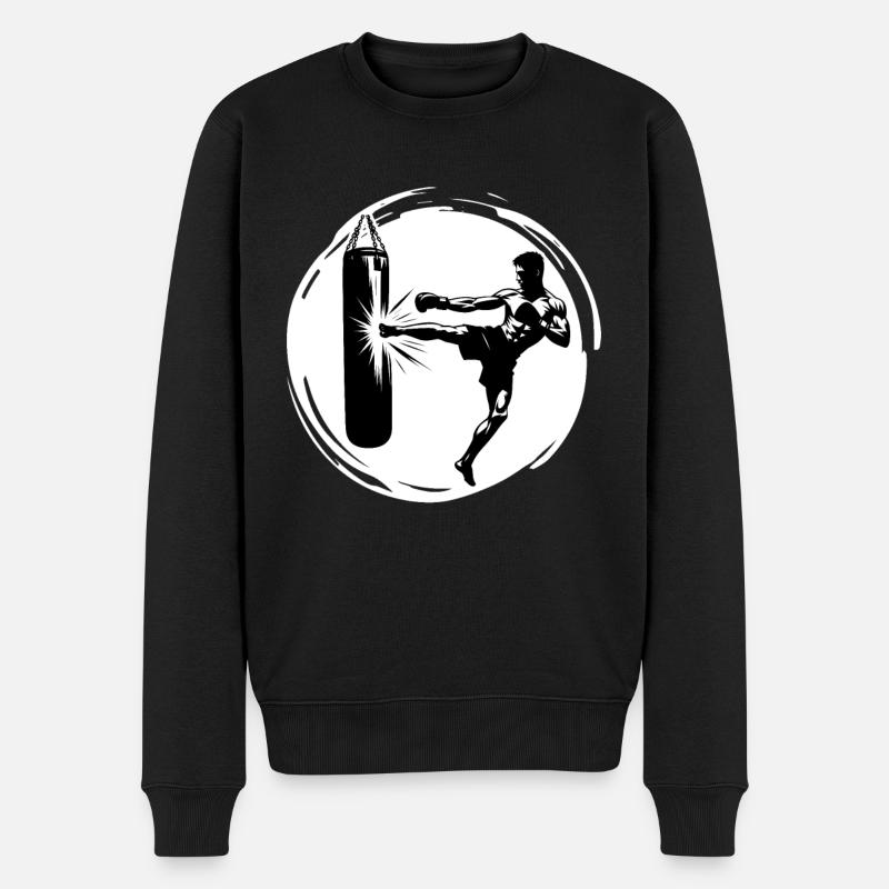Kickboxen Kickboxer Kick - Männer Premium Bio Pullover - Schwarz