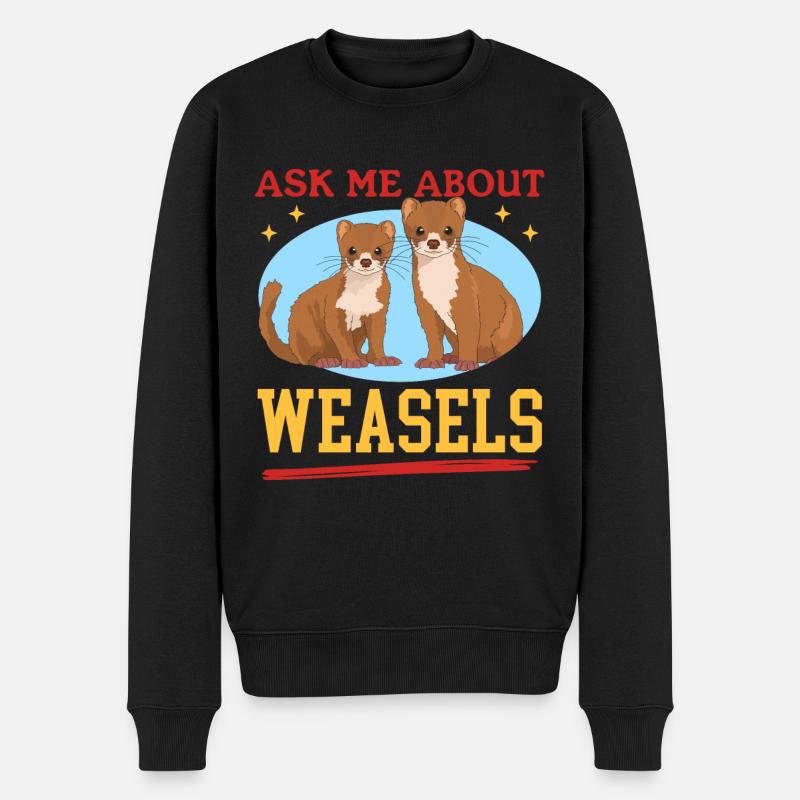 Wiesel Hermännchen Mauswiesel Geschenk - Männer Premium Bio Pullover - Schwarz