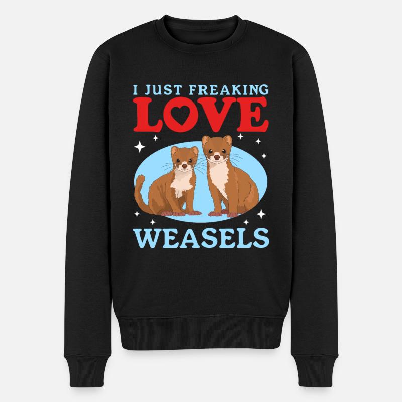 Belette Hermännchen Kleinwiesel cadeau - Pull Premium bio Homme - noir