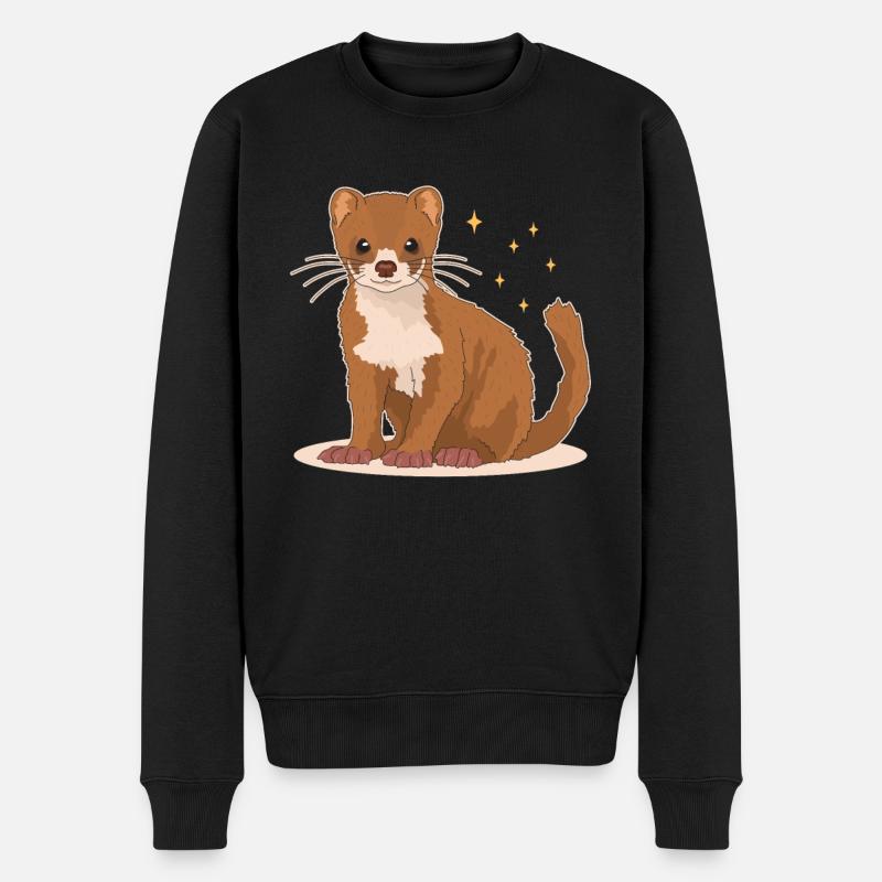 Wiesel Mauswiesel Kleinwiesel Geschenk - Männer Premium Bio Pullover - Schwarz