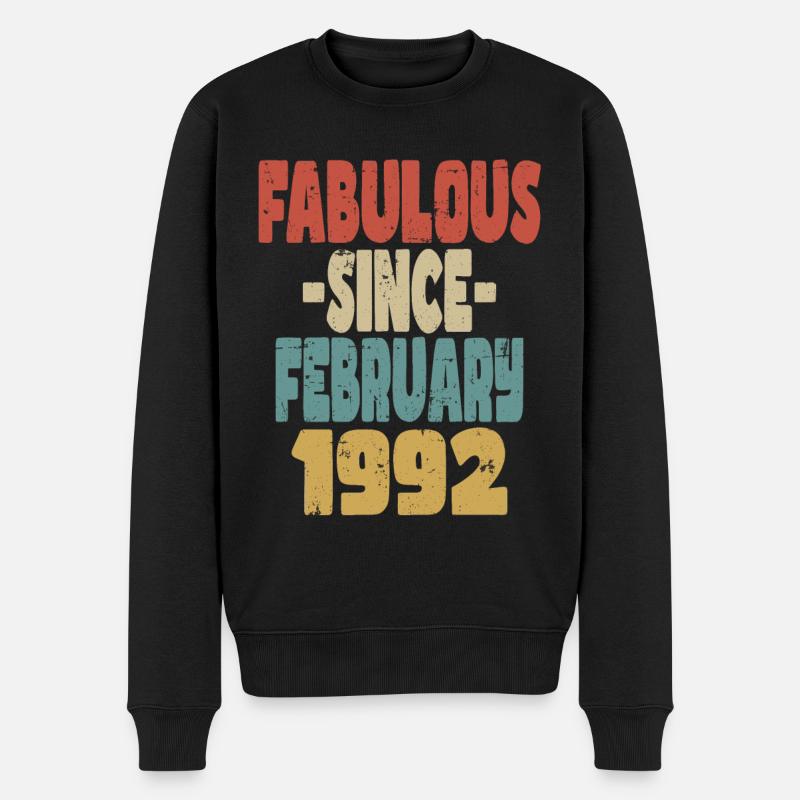 Fabelhafter Februar 1992 - Männer Premium Bio Pullover - Schwarz