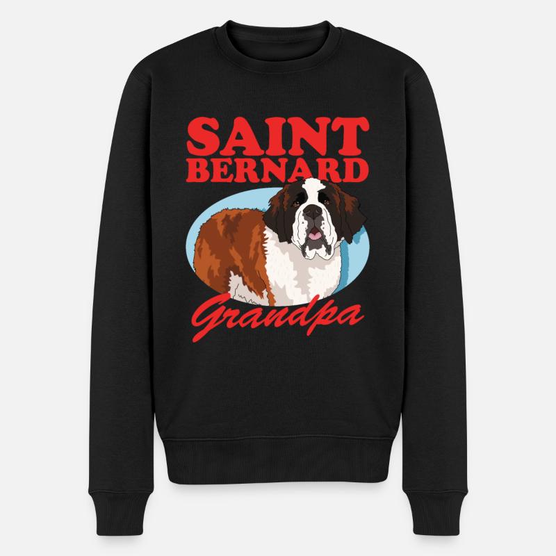 Saint-Bernard grand-père Saint-Bernard chien cadeau - Pull Premium bio Homme - noir
