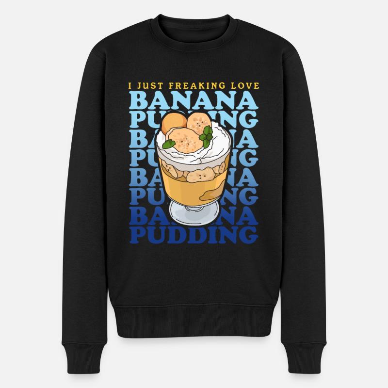 Bananenpudding Bananen-Pudding Geschenk - Männer Premium Bio Pullover - Schwarz