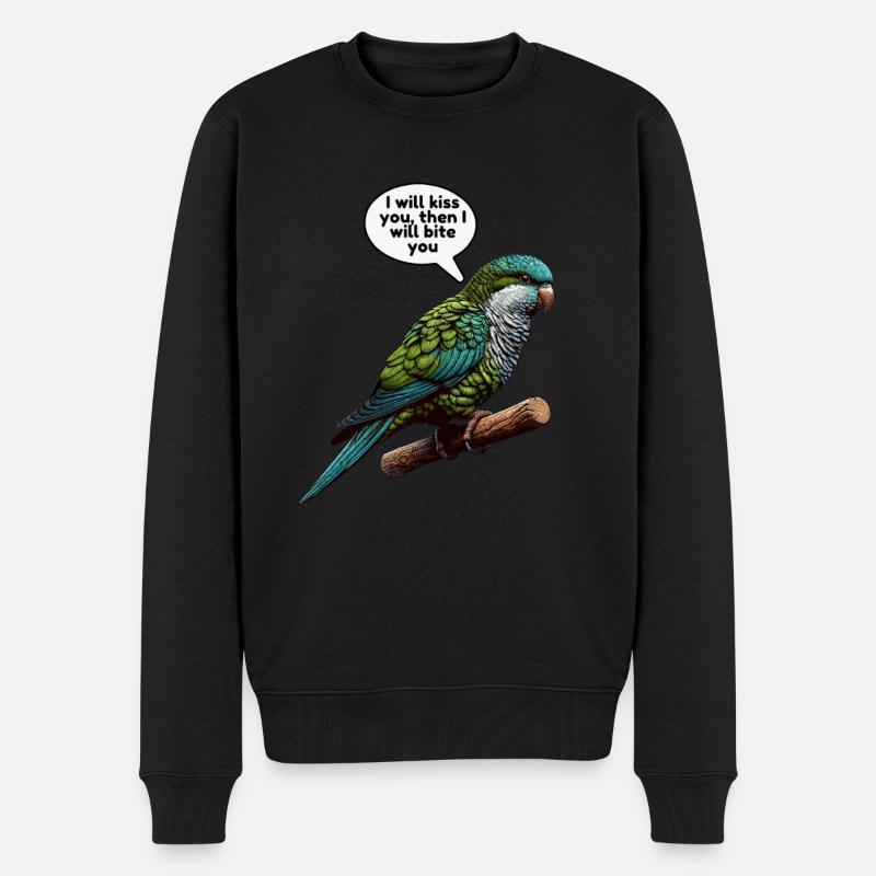 Quäker Papagei Mönch Sittich - Männer Premium Bio Pullover - Schwarz