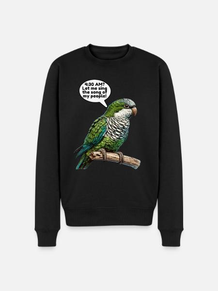 Quaker Parrot Monk Parakeet - Men's Premium Organic Jumper - black
