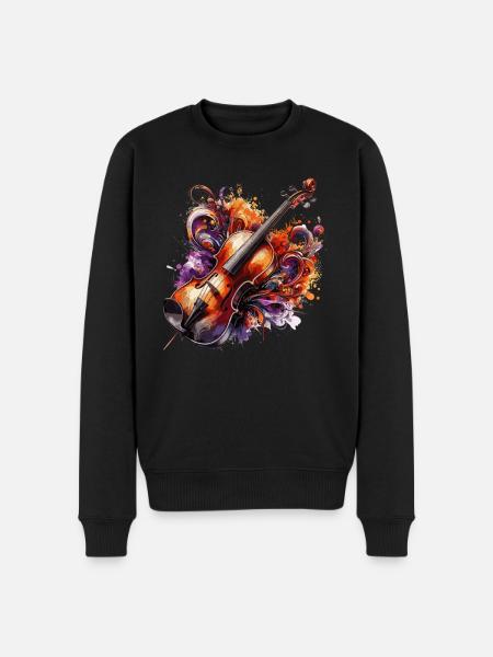 ColoUful Violin Drawing - Men's Premium Organic Jumper - black