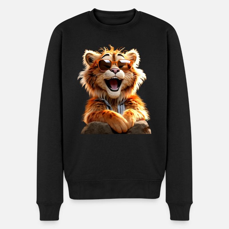 Tiger Raubkatze Wilde Katzen Liebhaber Süßer Tiger - Männer Premium Bio Pullover - Schwarz