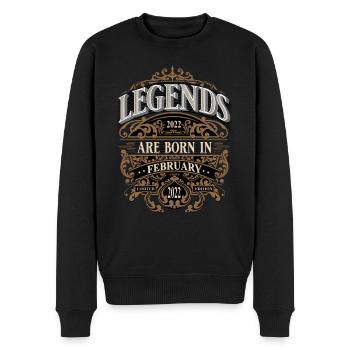 2022 Februar Geboren Geburtstag Geburtsjahr - Männer Premium Bio Pullover - Schwarz - Vorne - Nico (187cm)