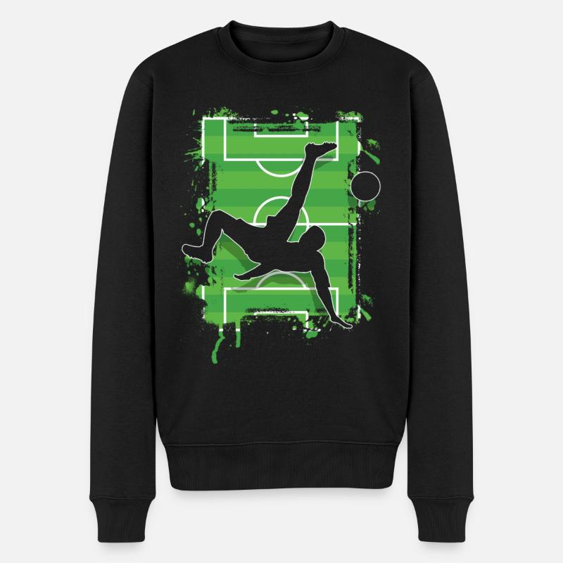 Fußball Fallrückzieher - Männer Premium Bio Pullover - Schwarz
