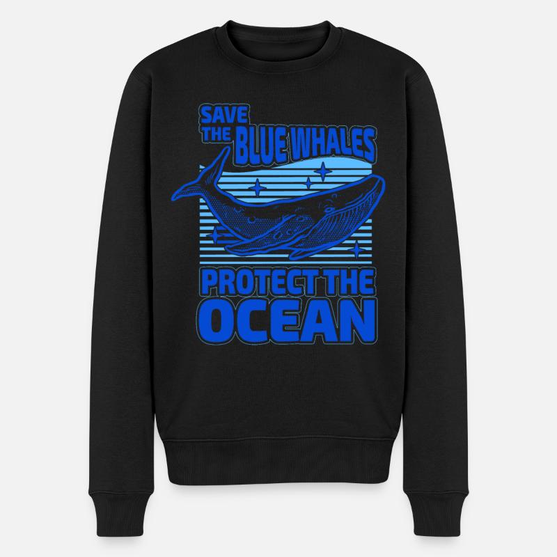 Save the Blue Whales protège l’océan - Pull Premium bio Homme - noir
