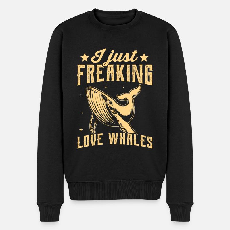 J’adore les baleines - Pull Premium bio Homme - noir