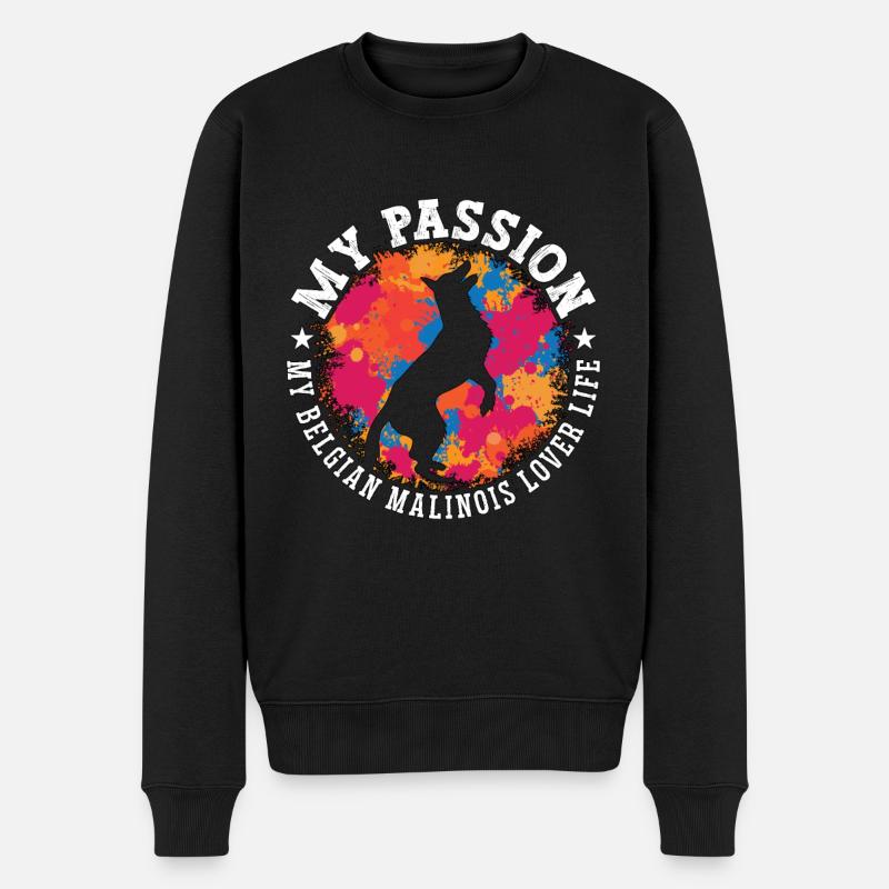 Belgian Malinois Lover My Passion My Working Dog - Männer Premium Bio Pullover - Schwarz