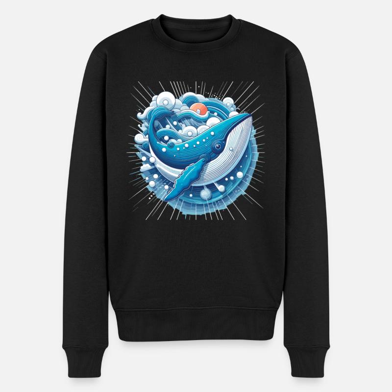 Baleine bleue - Pull Premium bio Homme - noir