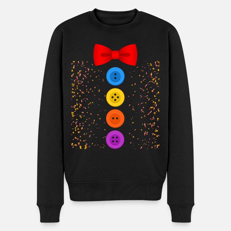 Ein lustiges Karneval Kostüm mit Knöpfen Karneval - Männer Premium Bio Pullover - Schwarz