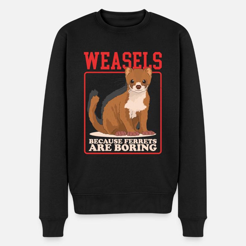 Belette souris belette Hermännchen cadeau - Pull Premium bio Homme - noir
