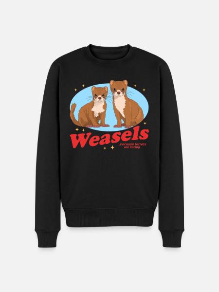 Weasel Hermännchen Mouse Weasel Gift - Men's Premium Organic Jumper - black
