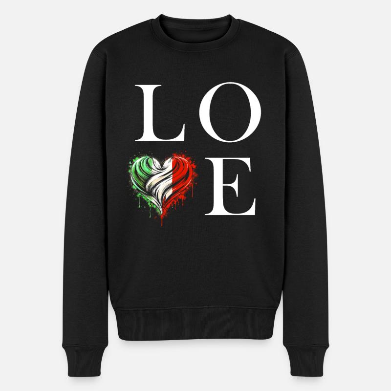 Love Italy - Männer Premium Bio Pullover - Schwarz