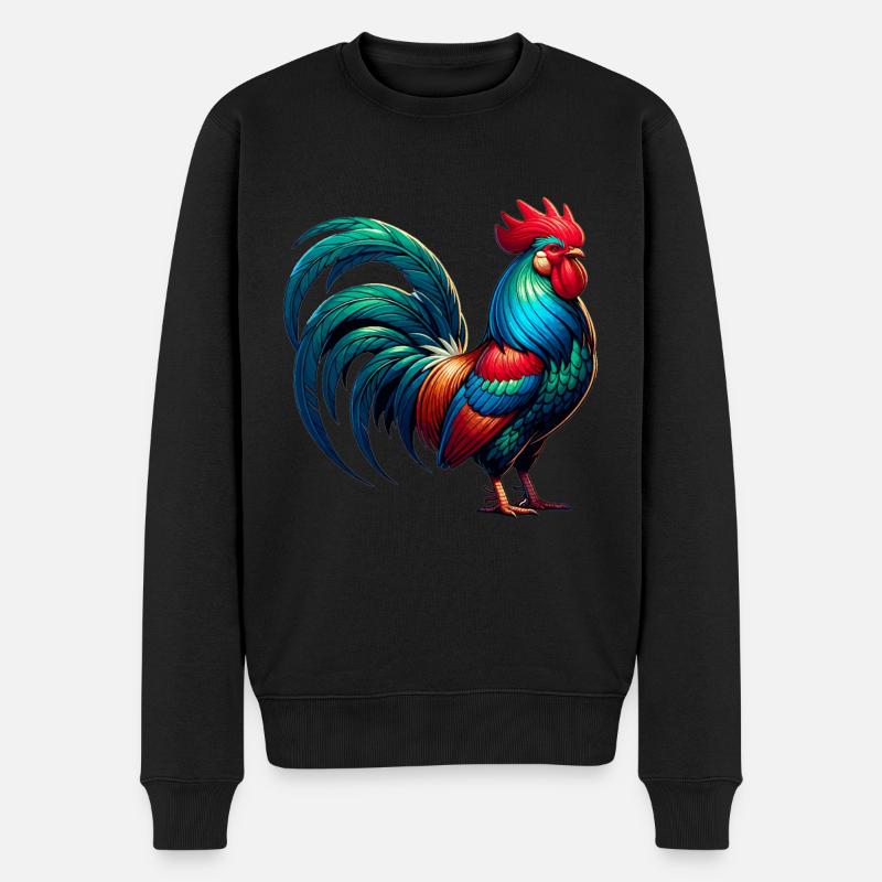 Belle image de coq - Pull Premium bio Homme - noir
