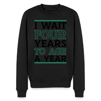 Happy Birthday Schaltjahr 29. Februar Schalttag - Männer Premium Bio Pullover - Schwarz - Vorne - Nico (187cm)