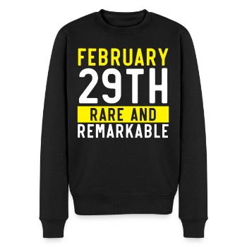 Happy Birthday Schaltjahr 29. Februar Schalttag - Männer Premium Bio Pullover - Schwarz - Vorne - Nico (187cm)