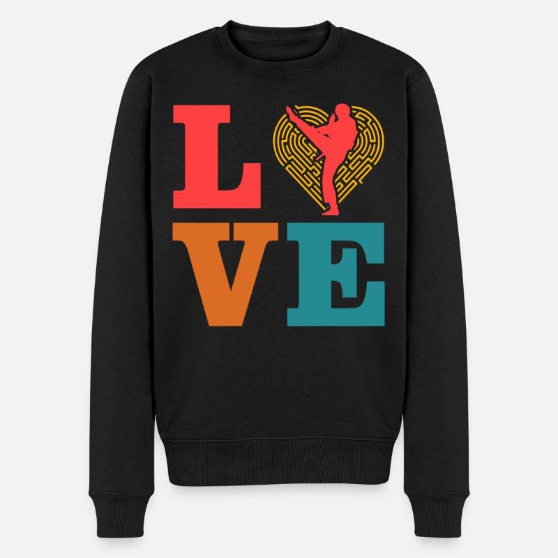 Taekwondo-Liebe - Männer Premium Bio Pullover - Schwarz