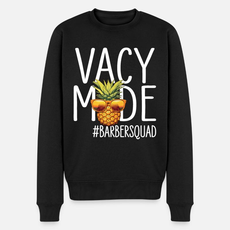 Vacances Vacy Mode Barbersquad - Pull Premium bio Homme - noir