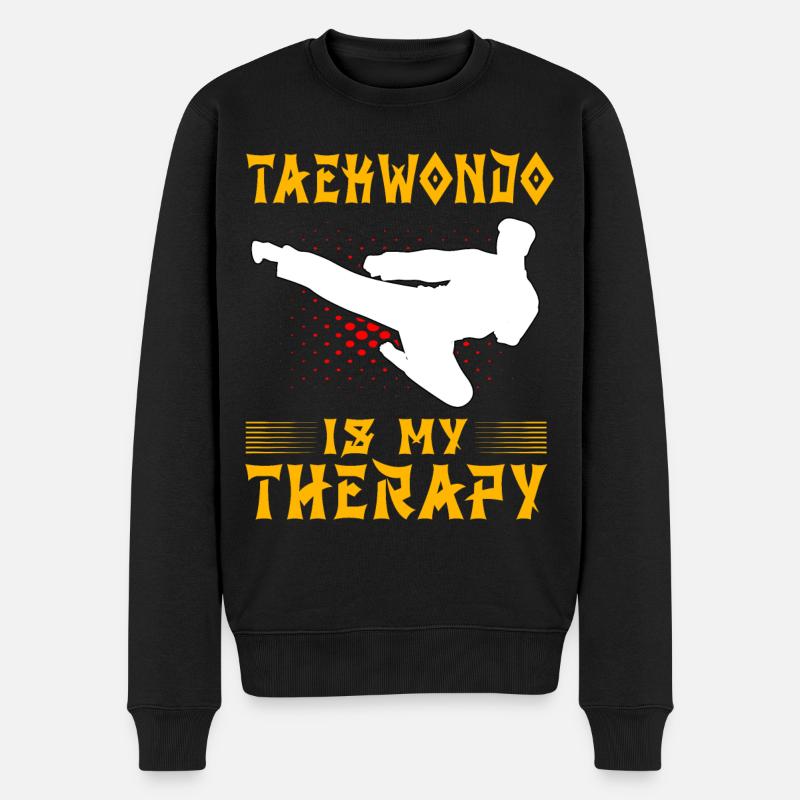 Le taekwondo est ma thérapie - Pull Premium bio Homme - noir
