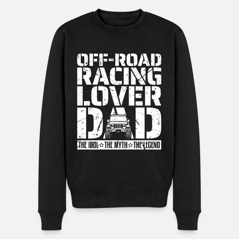 Amateur de course tout-terrain Papa L’idole Coureur tout-terrain - Pull Premium bio Homme - noir