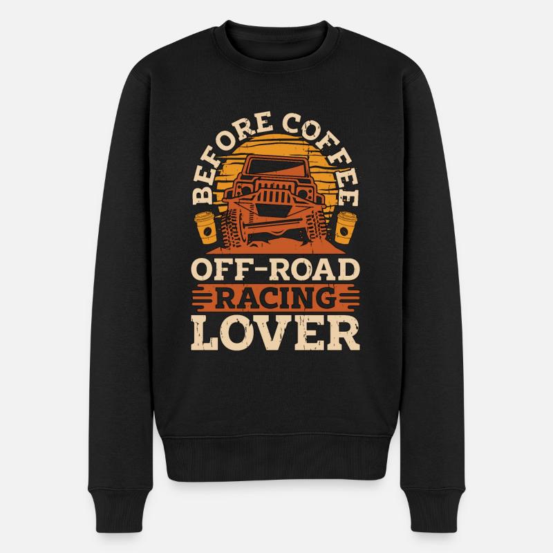 Amateur de course tout-terrain Café Voiture de course Amateur de café - Pull Premium bio Homme - noir