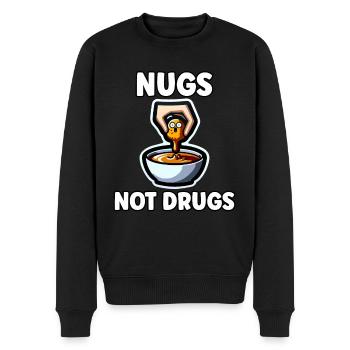 Croquettes de poulet drôle pépite de poulet dessin - Pull Premium bio Homme - noir - Devant - Nico (187cm)