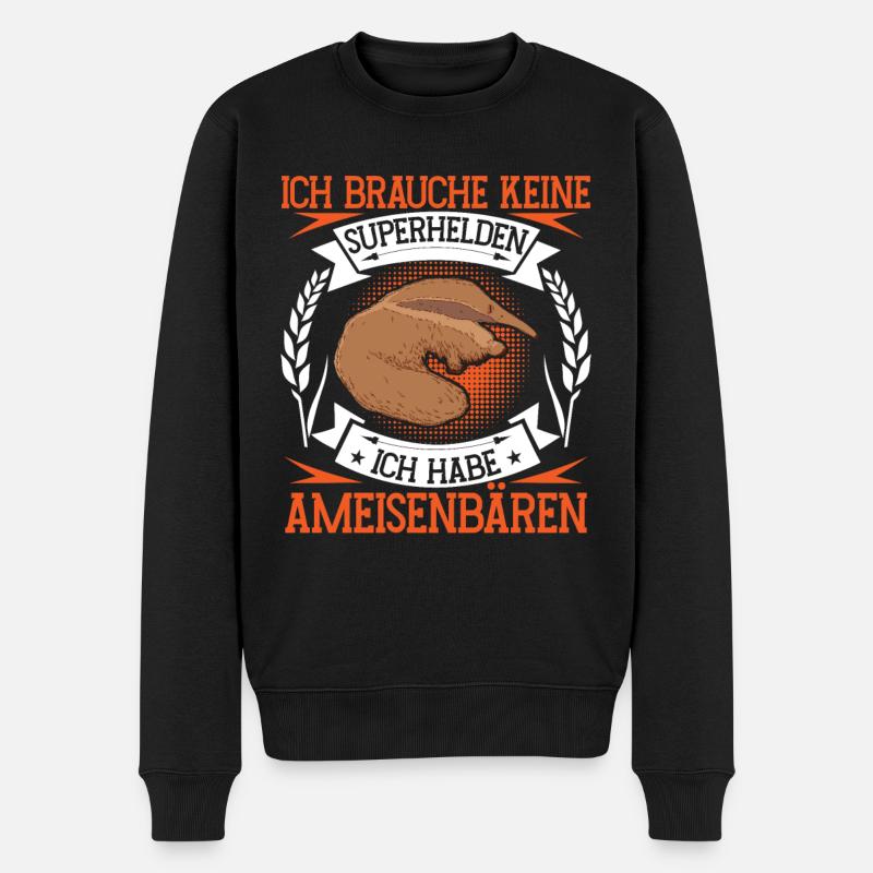 Ich habe Ameisenbären Ameisenfressender Bär - Männer Premium Bio Pullover - Schwarz