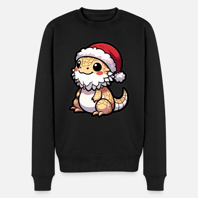 Mignon dragon barbu Noël - Pull Premium bio Homme - noir