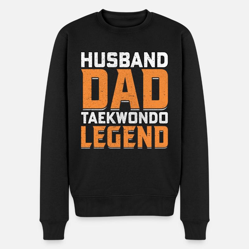 Ehemann Papa Taekwondo-Legende - Männer Premium Bio Pullover - Schwarz
