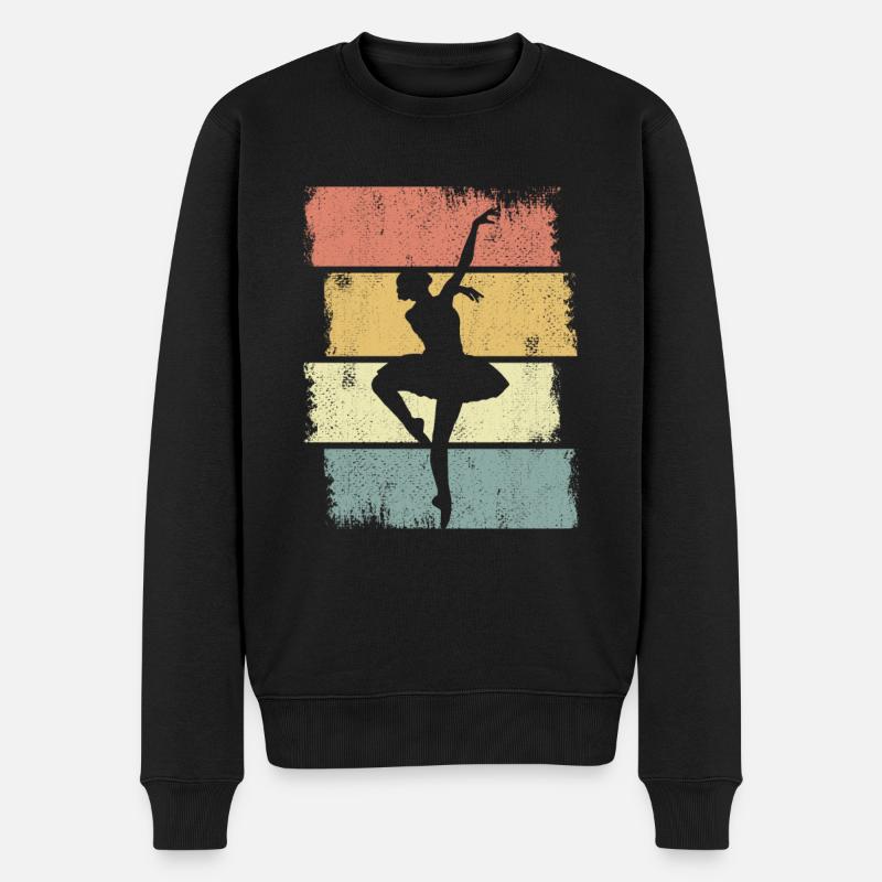Ballerina Zeichnung - Männer Premium Bio Pullover - Schwarz