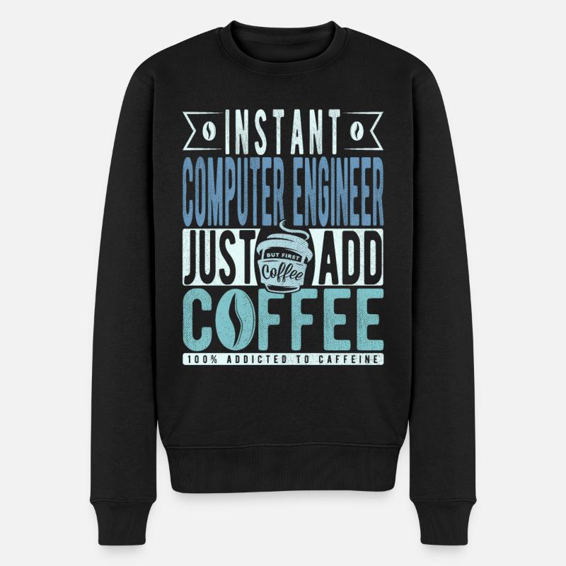 Ingénieur informatique instantané Il suffit d’ajouter du café - Pull Premium bio Homme - noir