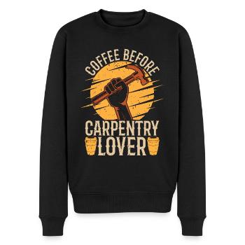 Carpentry Lover Coffee Woodworking Coffee Lover - Männer Premium Bio Pullover - Schwarz - Vorne - Nico (187cm)