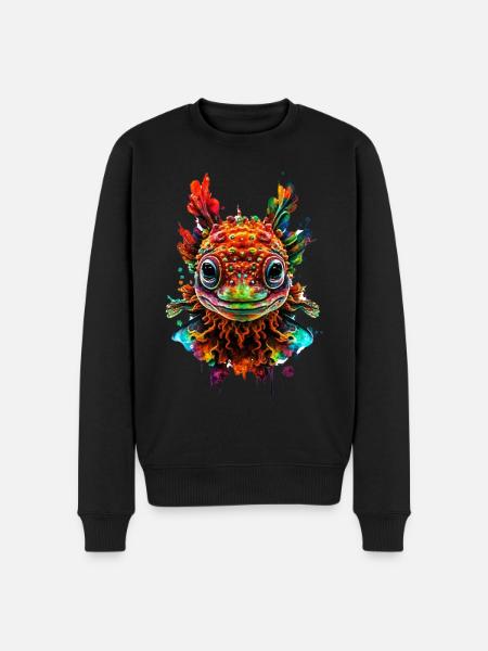 Axolotl - Männer Premium Bio Pullover - Schwarz