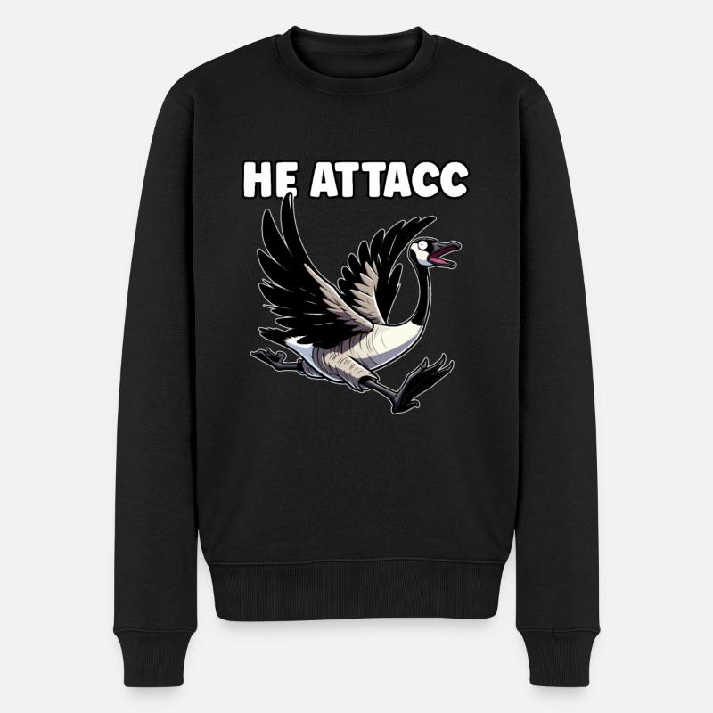 Lustiges kanadisches Gans-Meme - Männer Premium Bio Pullover - Schwarz
