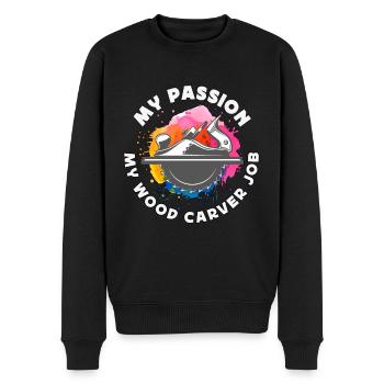 Wood Carver My Passion My Wood Carver Job Carving - Männer Premium Bio Pullover - Schwarz - Vorne - Nico (187cm)