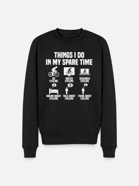Ting jeg laver i min fritid Cykel - Økologisk premium-sweatshirt til mænd - sort