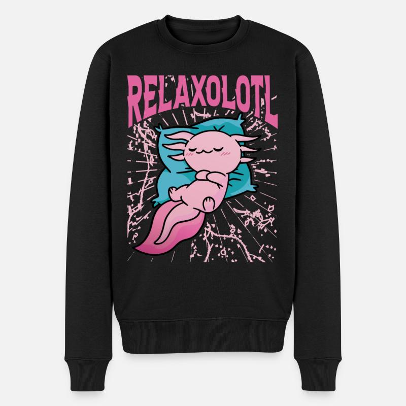 Relaxolotl - Pull Premium bio Homme - noir