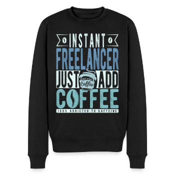 Instant Freelancer Just Add Coffee - Men's Premium Organic Jumper - black - Front - Nico (187cm)