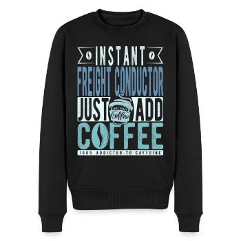 Le conducteur de fret instantané ajoute simplement du café - Pull Premium bio Homme - noir - Devant - Nico (187cm)