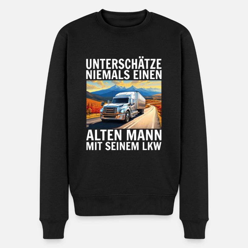 Lkw Fahrer - Männer Premium Bio Pullover - Schwarz