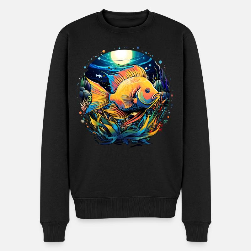 Skalar - Männer Premium Bio Pullover - Schwarz