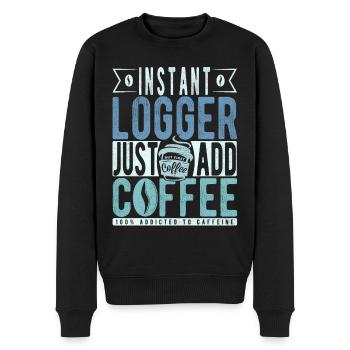 Enregistreur instantané Il suffit d’ajouter du café - Pull Premium bio Homme - noir - Devant - Nico (187cm)