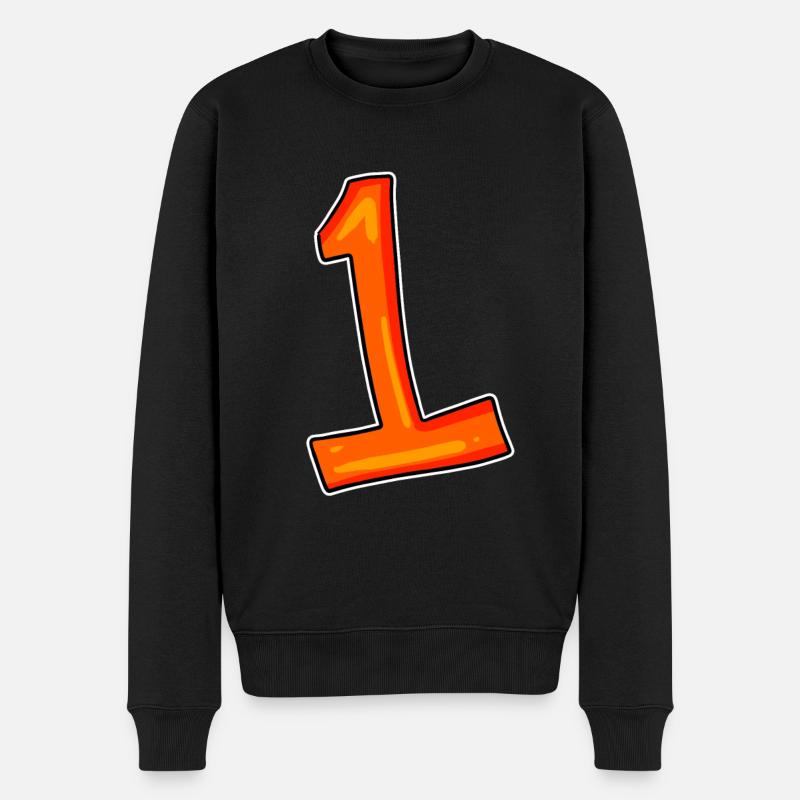 Nummer 1 - Männer Premium Bio Pullover - Schwarz